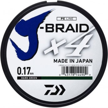 Шнур DAIWA J-Braid X4 0,33мм 135м Dark green
